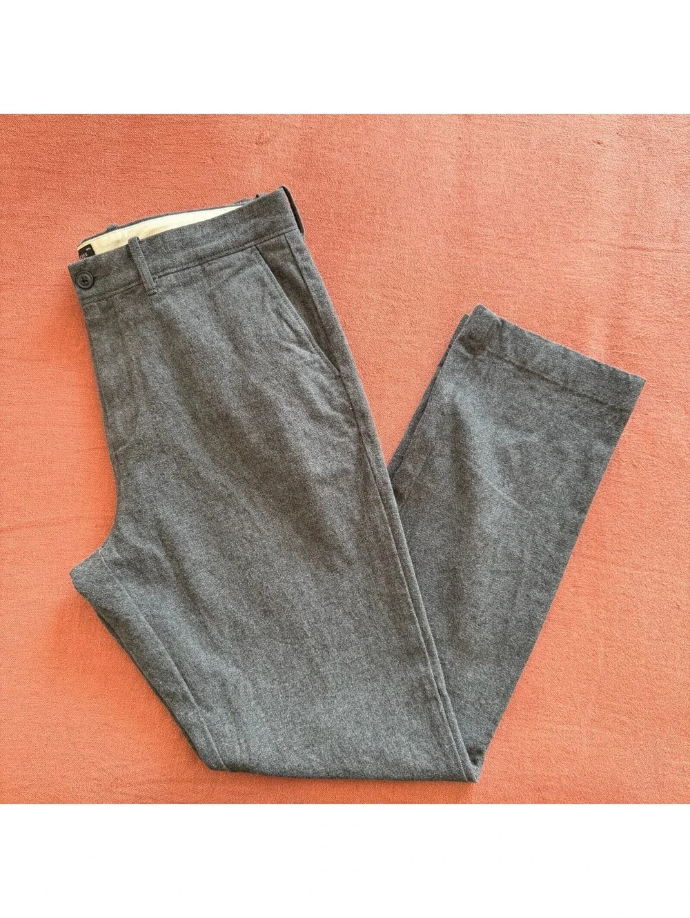 Rare J.Crew 770 Straight Brushed Twill Pants Salt & Pepper Gray Slacks 34x32